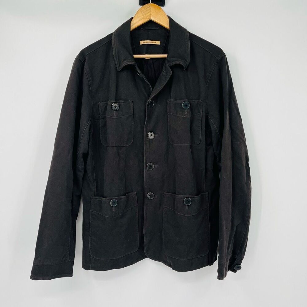 John Varvatos Black Military Jacket
